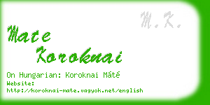 mate koroknai business card